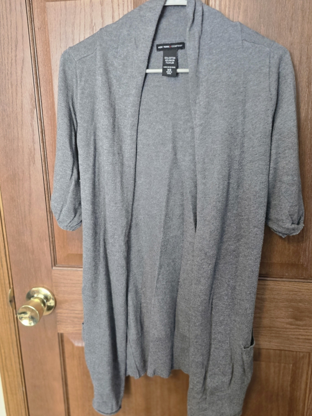 Sonoma Gray Shawl Collar Sweatshirt Cardigan Jacket Medium Cozy Pocketed